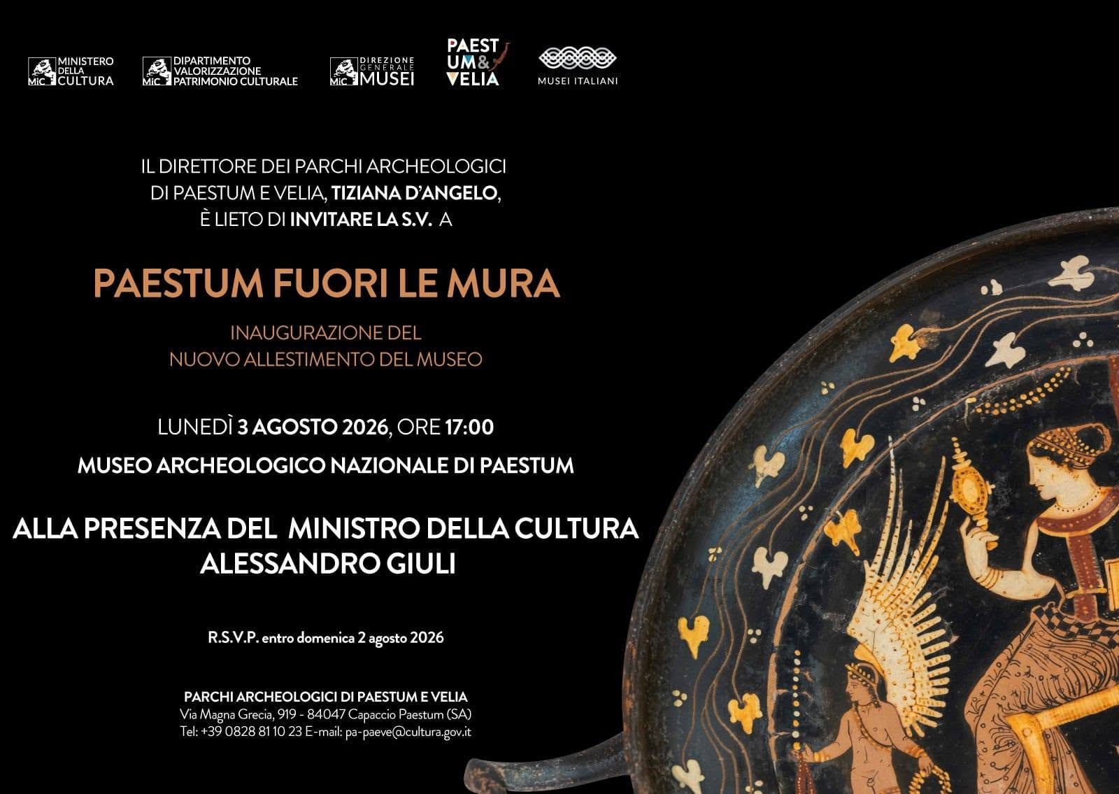 Inaugurazione a Paestum con il Ministro Giuli: in mostra il progetto FSL del Liceo Regina Margherita